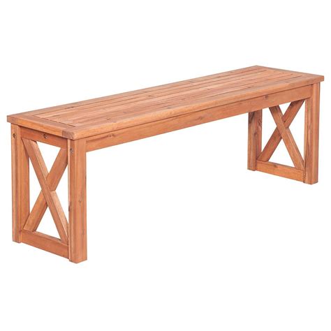 Crosswinds 53 Inch Acacia Backless Patio Bench By Walker Edison : BBQGuys | Wood dining bench ...