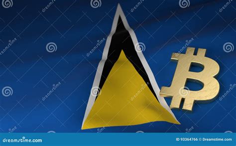 Bitcoin Currency Symbol on Flag of Saint Lucia Stock Illustration - Illustration of abstract ...