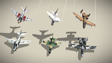 Modern attack planes lowpoly set E: 3+3 - Buy Royalty Free 3D model by NETRUNNER_pl [5a53e49 ...