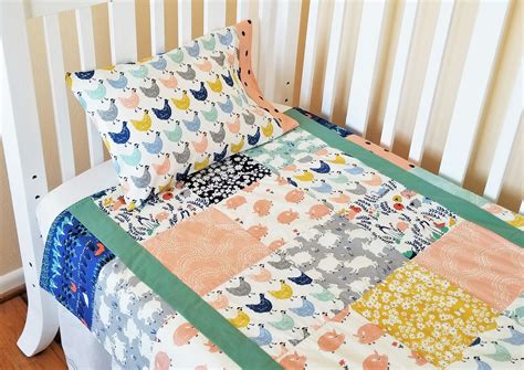 Organic Crib Bedding Set Girl Organic Baby Bedding Set | Etsy