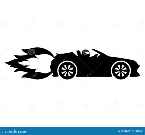 Vector sign. Fast car. stock vector. Illustration of cartoon - 54232271