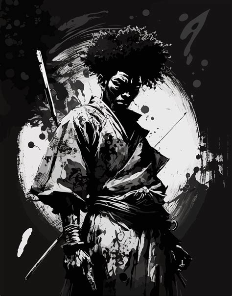 Afro Samurai Black Art Black Samurai Samurai Artwork Afro Anime Digital Download Home Decor ...