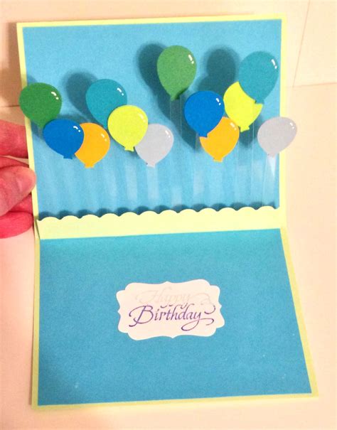 Floating Balloon Pop Up card 2/2 Floating Balloons, Balloon Pop, Supplies, Birthday, Cards ...