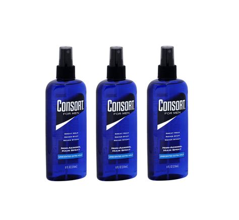 3 Packs Consort for Men Hair Spray Non-Aerosol Unscented Extra Hold 8 Oz - Walmart.com