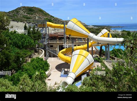 'Crazy Cones' ride at Faliraki Water Park, Faliraki, Rhodes (Rodos), The Dodecanese, South ...