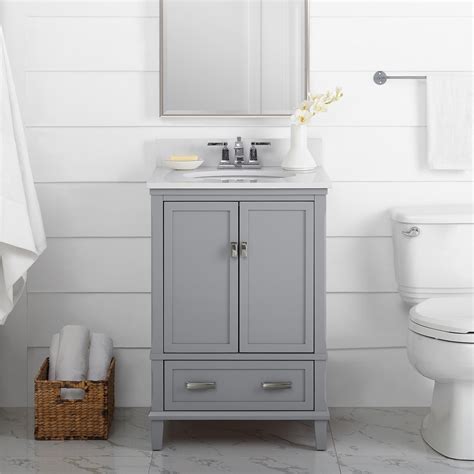 Dorel Living Otum 24 Inch Bathroom Vanity with Sink, Gray Wood - Walmart.com - Walmart.com