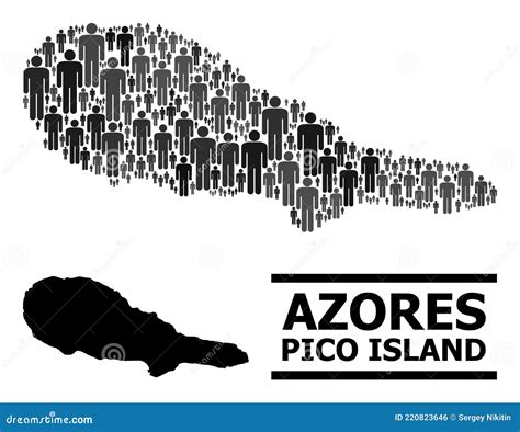 Vector Demographics Collage Map of Pico Island and Solid Map Stock Vector - Illustration of ...