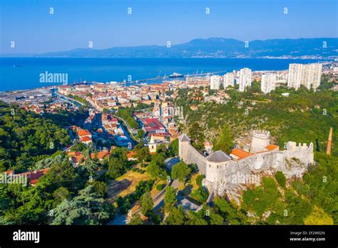 Aerial view of Rijeka with Trsat fortress, Croatia Stock Photo - Alamy