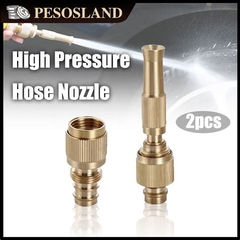 1/2 Inch Solid Brass Hose Nozzle High Pressure Hose Nozzle Adjustable Garden Hose Nozzle ...