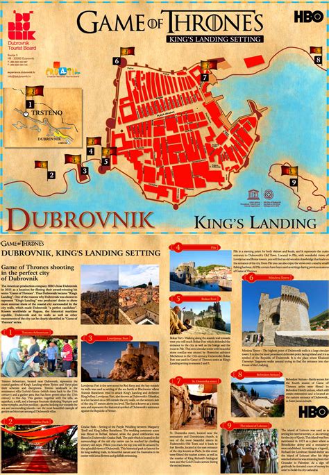 A Game Of Thrones Filming Locations Map Of Dubrovnik, By @mytraveltoons ...