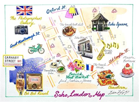 Soho London Map | Etsy