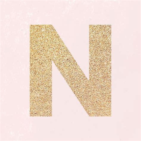 Glitter capital letter N sticker | Free Vector - rawpixel