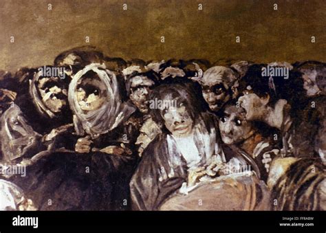 GOYA: WITCHES SABBATH. /nDetail of 'The Witches' Sabbath.' Oil on canvas mural by Francisco Goya ...