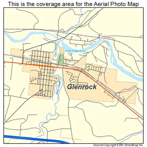 Aerial Photography Map of Glenrock, WY Wyoming