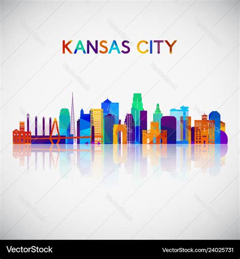 Kansas city skyline silhouette Royalty Free Vector Image