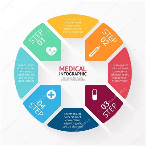 Vector circle plus sign infographic. Template for diagram, graph, hospital presentation and ...