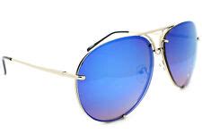 Oversized Designer Aviator Sunglasses Metal Frame Mirrored Lens Women ...