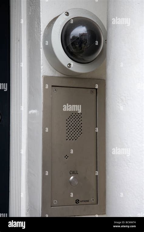 security camera and door entry buzzer and intercom Stock Photo - Alamy