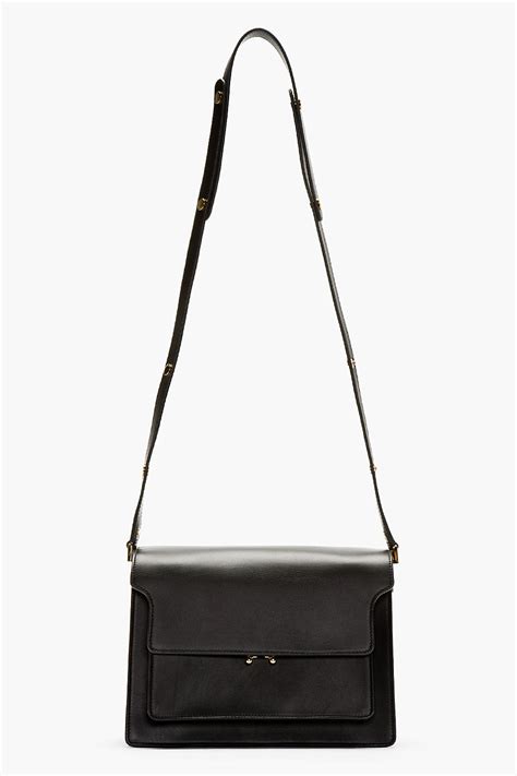 Lyst - Marni Black Leather Small Shoulder Bag in Black