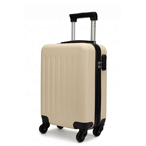 K1872L-KONO ABS HARD SHELL SUITCASE 3 PIECES SET WITH SPINNING WHEELS LUGGAGE BEIGE