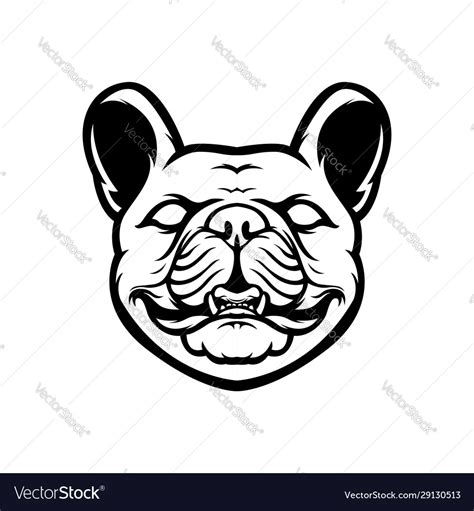 French bulldog mascot logo black and white Vector Image