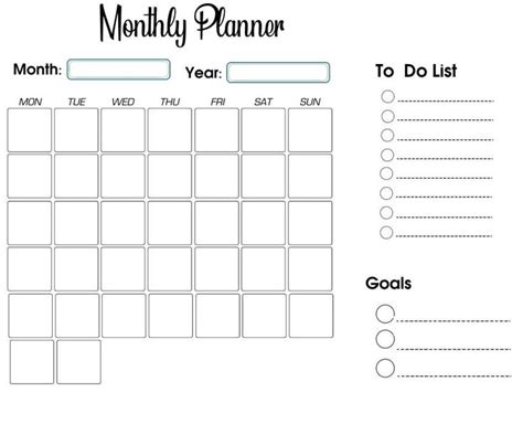 Free Printable Monthly Planner - CALENDARKART | Monthly planner ...