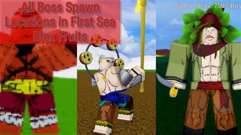 All Boss Spawn Location in First Sea Blox Fruits | Roblox - YouTube