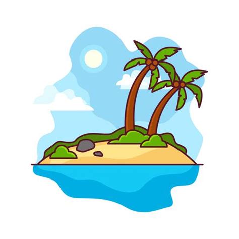 Desert Island illustration 173923 Vector Art at Vecteezy