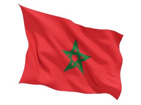 Fluttering flag. Illustration of flag of Morocco