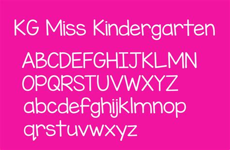 Kg Miss Kindergarten Free Font Also Don’t Miss The Kg Miss Kindy ...