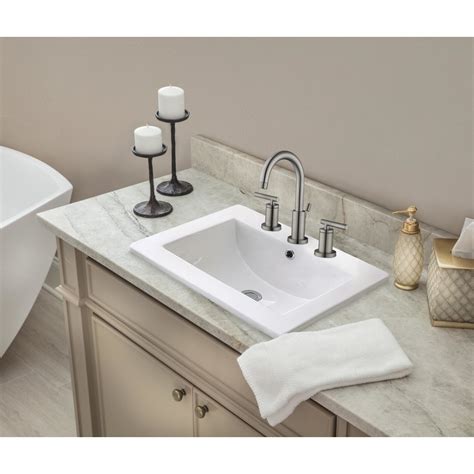 Superior Sinks White Glazed Porcelain Drop-In Rectangular Bathroom Sink ...