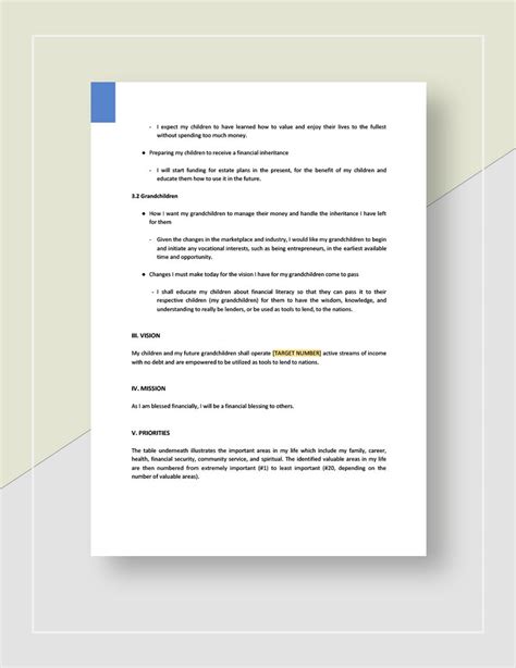 Strategic Life Plan Template in Google Docs, Word, Pages - Download ...