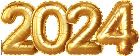 2024 Gold Balloons New Year Stock Illustration | Adobe Stock