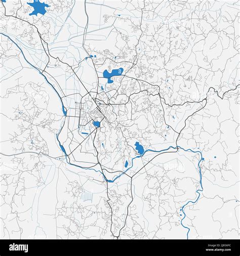 Antananarivo vector map. Detailed map of Antananarivo city ...