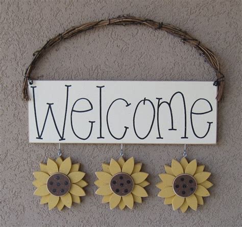 WELCOME SIGN SUNFLOWERS for Wall and Home Decor - Etsy