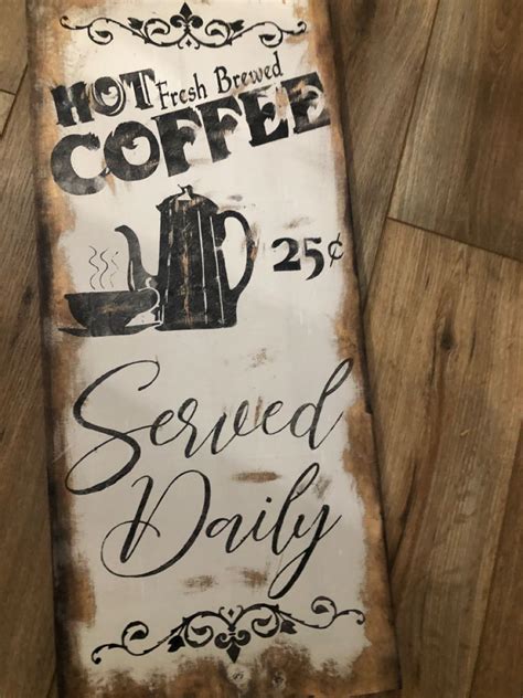 Vintage Coffee Sign / Coffee Bar Sign / Kitchen Sign / Farmhouse Coffee ...