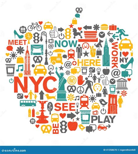 New York City Icons Symbols Stock Illustrations – 85 New York City ...