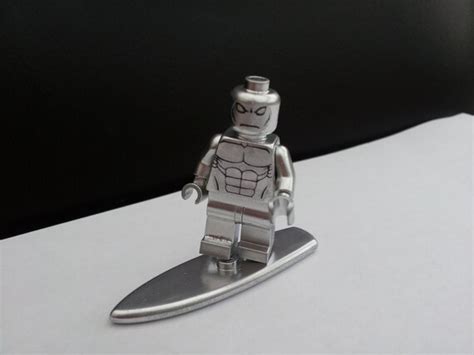 Lego Silver Surfer Chrome Minifigure Custom Marvel Super Hero