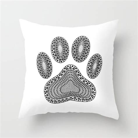 Ink Dog Paw Print Throw Pillow | Designer throw pillows, Printed throw ...