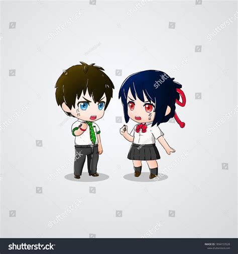 Cute Couple Fight Anime Style Chibi Stock Illustration 1894153528 ...