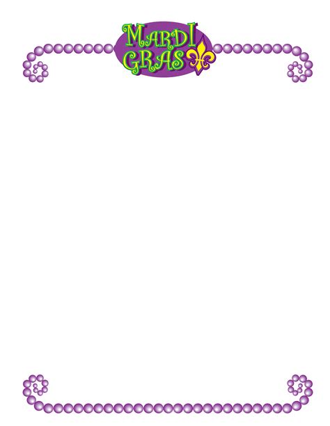 Mardi Gras Stationery Clip Art - New Orleans Free Vector Clip Art