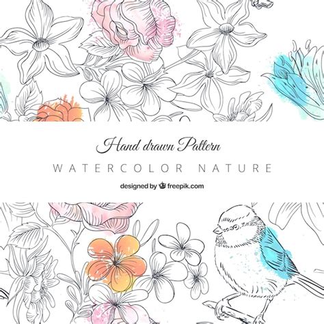 Hand drawn nature pattern Vector | Free Download