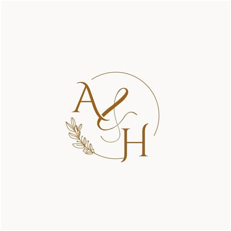 AH initial wedding monogram logo 10254408 Vector Art at Vecteezy