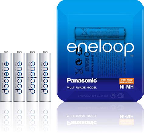 Panasonic eneloop AAA Rechargeable Ready-To-Use Ni-MH Batteries, Pack ...