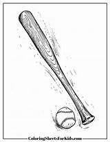 Baseball Bat Coloring Page Pages sketch template