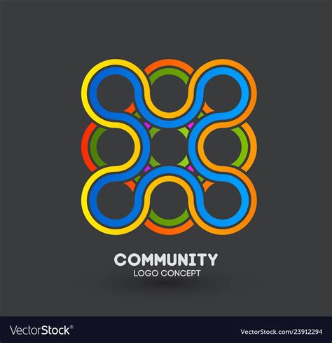 Community care logo connecting people design Vector Image