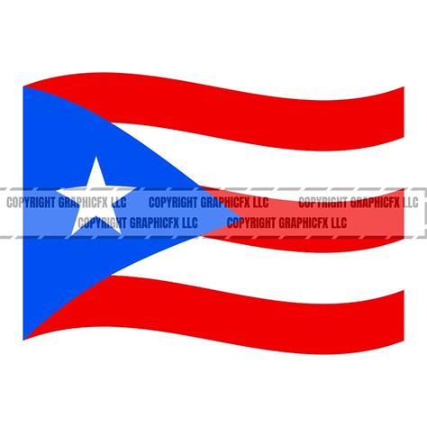 Puerto Rico Flag Waving Vector Puerto Rican.eps, .dxf, .svg .png. Vinyl Cutter Ready, T-shirt ...