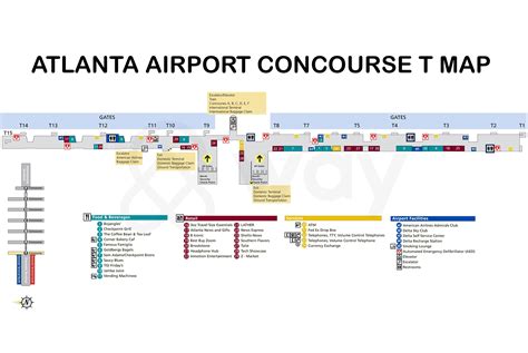 Atlanta Airport Terminal Map - Atlanta Airport Food, Shops Guide