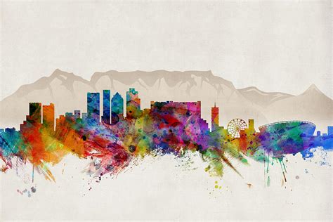 Cape Town South Africa Skyline Digital Art by Michael Tompsett