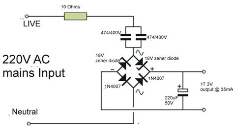 Capacitive Power Supply Circuit Diagram